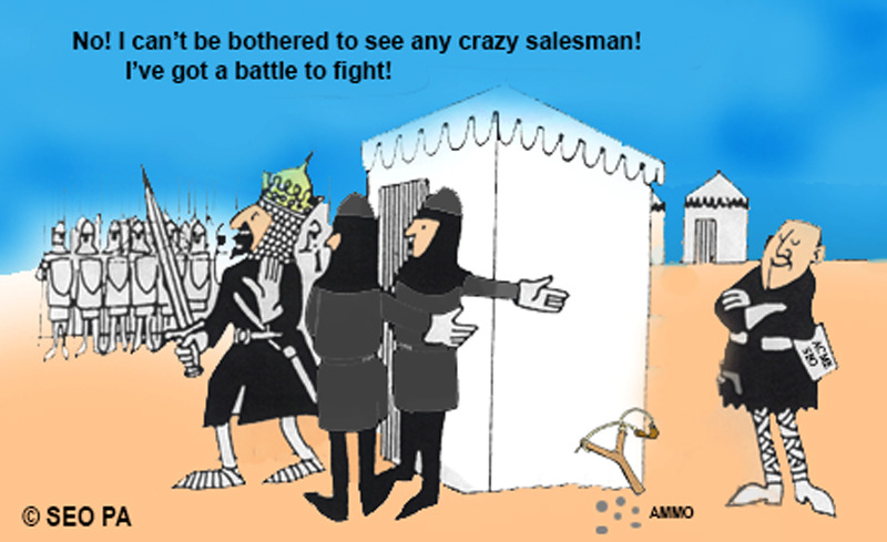 Cartoon illustrating low quality affordable seo services